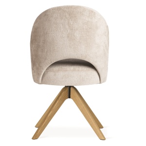 SCAUN DINING GODA SUPREME WOOD, CONFECTIONAT DIN LEMN, SPUMA, ARCURI SI TEXTIL, BEJ/NATURAL, STIL MODERN - Img 4