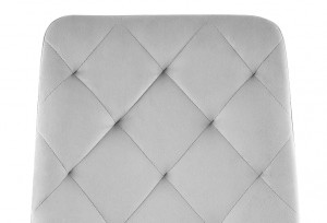 SCAUN DINING, GRI DESCHIS BLUVEL 03/NEGRU MAT, TAPITERIE DIN CATIFEA SI PICIOARE DIN METAL, STIL MODERN - Img 3