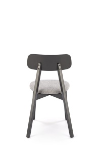 SCAUN DINING HYLO, GRI 12/NEGRU, CU TAPITERIE DIN STOFA SI PICIOARE DIN LEMN MASIV DE FAG, STIL MODERN - Img 5
