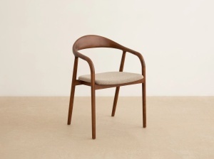 SCAUN DINING, ILLA, DIN TEXTIL SI LEMN, MARO/BEJ, MICADONI, STIL MODERN