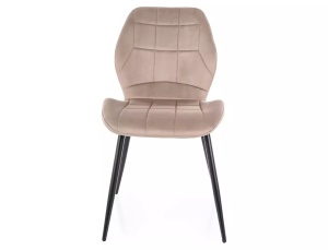 SCAUN DINING JAKE, BEJ BLUVEL 40/NEGRU MAT, TAPITERIE DIN CATIFEA SI PICIOARE DIN METAL, STIL MODERN - Img 3