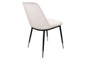 SCAUN DINING JILL, GRI DESCHIS BLUVEL 03/NEGRU MAT/CROM, TAPITERIE DIN CATIFEA SI PICIOARE DIN METAL, STIL MODERN - Img 2