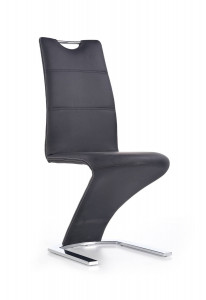 SCAUN DINING K291, NEGRU/CROM, CU TAPITERIE DIN PIELE ECOLOGICA SI PICIOARE DIN METAL, STIL MODERN - Img 5
