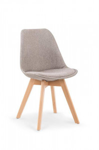 SCAUN DINING K303, GRI DESCHIS/FAG, CU TAPITERIE DIN STOFA SI PICIOARE DIN LEMN MASIV, STIL MODERN