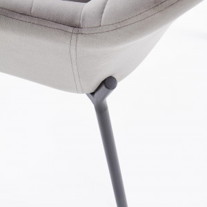 SCAUN DINING K305, GRI/NEGRU, CU TAPITERIE DIN CATIFEA SI PICIOARE DIN METAL, STIL MODERN - Img 8