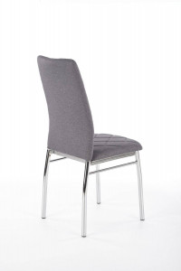 SCAUN DINING K309, GRI DESCHIS/CROM, CU TAPITERIE DIN STOFA SI PICIOARE DIN METAL, STIL MODERN - Img 5