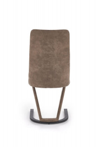 SCAUN DINING K338, MARO/NEGRU, CU TAPITERIE DIN PIELE ECOLOGICA SI PICIOARE DIN METAL, STIL MODERN - Img 3