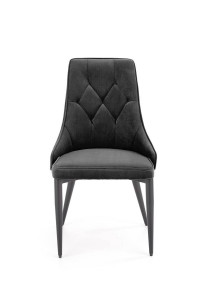 SCAUN DINING K365, NEGRU/NEGRU, CU TAPITERIE DIN STOFA FINA SI PICIOARE DIN METAL, STIL MODERN - Img 3