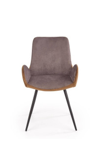 SCAUN DINING K392, GRI/MARO/NEGRU, CU TAPITERIE DIN STOFA FINA SI PICIOARE DIN METAL, STIL MODERN - Img 3