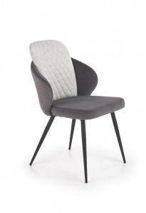 SCAUN DINING K408 GRI DESCHIS/GRI INCHIS/NEGRU CU TAPITERIE DIN TEXTIL STIL MODERN HALMAR
