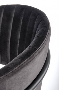 SCAUN DINING K426, NEGRU/NEGRU, CU TAPITERIE DIN CATIFEA SI PICIOARE DIN METAL, STIL MODERN - Img 8