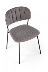 Scaun dining K433, gri/negru, cu tapiterie din textil, stil modern, Halmar - Img 2