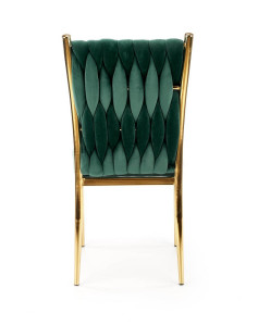 SCAUN DINING K436, VERDE INCHIS/AURIU, CU TAPITERIE DIN CATIFEA SI PICIOARE DIN METAL, STIL MODERN - Img 6