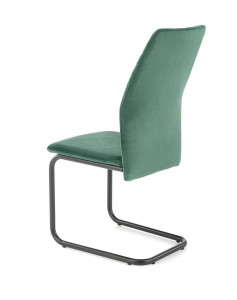 SCAUN DINING K444, VERDE INCHIS/NEGRU, CU TAPITERIE DIN CATIFEA SI PICIOARE DIN METAL, STIL MODERN - Img 6