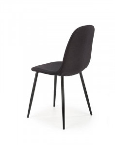 SCAUN DINING K449, NEGRU/NEGRU, CU TAPITERIE DIN STOFA SI PICIOARE DIN METAL, STIL MODERN - Img 3