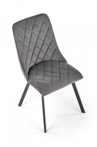 SCAUN DINING K450, GRI/NEGRU, CU TAPITERIE DIN CATIFEA SI PICIOARE DIN METAL, STIL MODERN - Img 2