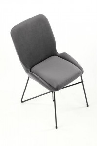 SCAUN DINING K454, GRI/NEGRU, CU TAPITERIE DIN CATIFEA SI PICIOARE DIN METAL, STIL MODERN - Img 5