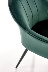 SCAUN DINING K468, VERDE INCHIS/NEGRU, TAPITERIE DIN CATIFEA SI PICIOARE DIN METAL , STIL MODERN - Img 8