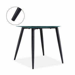 SCAUN DINING K487, VERDE INCHIS/NEGRU, CU TAPITERIE DIN CATIFEA SI PICIOARE DIN METAL, STIL MODERN - Img 6