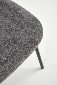 SCAUN DINING K497, GRI/NEGRU, CU TAPITERIE DIN STOFA SI PICIOARE DIN METAL, STIL MODERN - Img 8