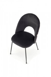 SCAUN DINING K505, MULTICOLOR/NEGRU, CU TAPITERIE DIN CATIFEA SI PICIOARE DIN METAL, STIL MODERN - Img 5