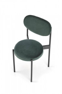 SCAUN DINING K509, VERDE INCHIS/NEGRU, CU TAPITERIE DIN CATIFEA SI PICIOARE DIN METAL, STIL MODERN - Img 2