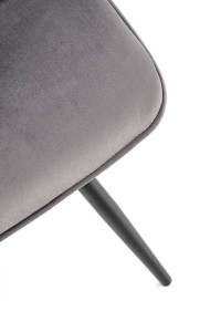 SCAUN DINING K521, GRI/NEGRU, CU TAPITERIE DIN CATIFEA SI PICIOARE DIN METAL, STIL MODERN - Img 7