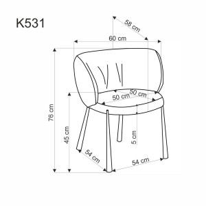 SCAUN DINING K531, BEJ/NEGRU, TAPITERIE DIN CATIFEA SI PICIOARE DIN METAL, STIL MODERN - Img 2