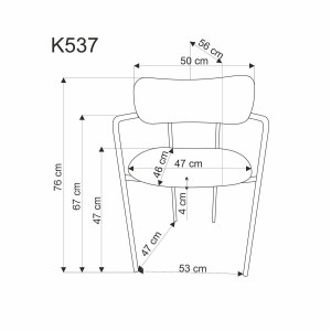 SCAUN DINING K537, GRI/AURIU, TAPITERIE DIN STOFA SI PICIOARE DIN METAL, STIL MODERN - Img 2