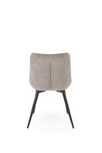 SCAUN DINING K567, GRI/NEGRU, TAPITERIE DIN STOFA FINA SI PICIOARE DIN METAL, STIL MODERN - Img 4