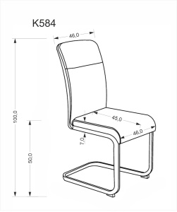 SCAUN DINING K584, BEJ/CASMIR, TAPITERIE DIN PIELE ECOLOGICA SI STOFA SI PICIOARE DIN METAL, STIL MODERN - Img 8