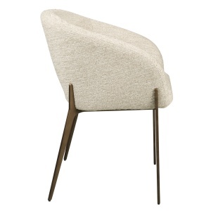 SCAUN DINING KENZI, REALIZAT DIN LEMN DE FAG SI TEXTIL IGNIFUG, CULOARE ALB/NATUR, DESIGN DEOSEBIT, RICHMOND INTERIORS - Img 2