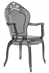 SCAUN DINING KING ARM, TRANSPARENT FUMURIU, DIN POLICARBONAT, STIL MODERN - Img 3