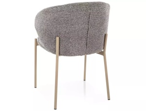 SCAUN DINING KIOTO, GRI 254/CREM, TAPITERIE DIN TEXTIL SI PICIOARE DIN METAL, STIL MODERN - Img 3