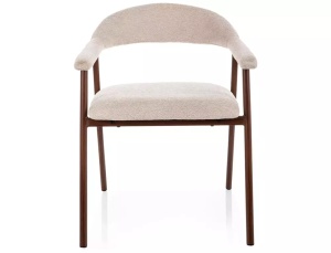 SCAUN DINING LAGOS D RAVEN, BEJ 24/NUC, TAPITERIE DIN TEXTIL SI PICIOARE DIN METAL, STIL MODERN - Img 2