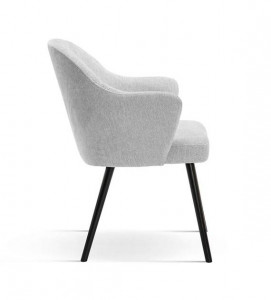 SCAUN DINING LEA, GRI/NEGRU, TAPITERIE DIN STOFA SI PICIOARE DIN LEMN, STIL MODERN - Img 3