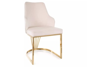 SCAUN DINING/LIVING ALURE VELVET, BEJ BLUVEL 22, CONFECTIONAT DIN METAL SI CATIFEA, STIL MODERN - Img 9