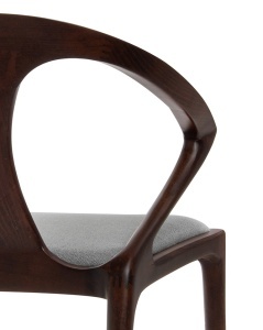 SCAUN DINING/LIVING INEZ, CONFECTIONAT DIN LEMN MASIV DE NUC SI TEXTIL, STIL MODERN - Img 7