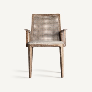 SCAUN DINING MATTIA, MARO/ALB-GALBUI, CONFECTIONAT DIN LEMN DE FRASIN SI IN, STIL MODERN