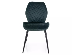 SCAUN DINING MIKE, VERDE BLUVEL 78/NEGRU MAT, TAPITERIE DIN CATIFEA SI PICIOARE DIN METAL, STIL MODERN - Img 3