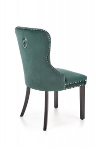 SCAUN DINING MIYA, VERDE INCHIS/NEGRU, CU TAPITERIE DIN CATIFEA SI PICIOARE DIN LEMN MASIV, STIL CLASIC - Img 3