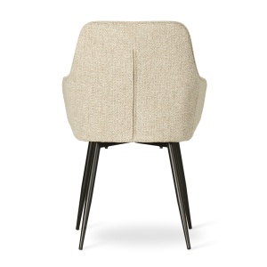SCAUN DINING NANO, KAKI/NEGRU, CONFECTIONAT DIN TAPITERIE DIN TEXTIL, SPUMA SI PICIOARE DIN METAL, STIL MODERN - Img 4