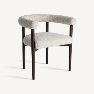 SCAUN DINING NEUFFEN, DIN LEMN DE FRASIN SI TEXTIL GRI, DESIGN CONTEMPORAN, VICAL HOME