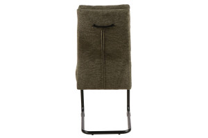 SCAUN DINING, OLIVE 77/NEGRU MAT, TAPITERIE DIN STOFA SI PICIOARE DIN METAL, STIL MODERN - Img 5