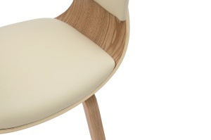 SCAUN DINING, ORGANIC, PIELE ECO SI FURNIR DE STEJAR, CULOARE BEJ, ARTIM GROUP SELECTION - Img 3
