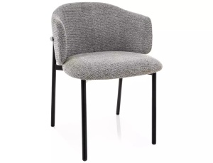 SCAUN DINING, OSAKA, CULOARE GRI 254/NEGRU MAT, TAPITERIE DIN TEXTIL SI METAL, STIL MODERN - Img 4