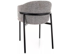 SCAUN DINING, OSAKA, CULOARE GRI 254/NEGRU, TAPITERIE DIN TEXTIL, STIL MODERN - Img 3