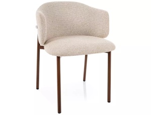SCAUN DINING, OSAKA D, CULOARE BEJ DESCHIS 255/NUC, TAPITERIE DIN TEXTIL SI METAL, STIL MODERN