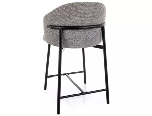 SCAUN DINING, OSAKA H-2, CULOARE GRI 254/NEGRU, TAPITERIE DIN TEXTIL SI METAL, STIL MODERN - Img 3