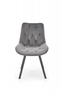 SCAUN DINING PIVOTANT K519, GRI/NEGRU, TAPITERIE DIN CATIFEA SI PICIOARE DIN METAL, STIL MODERN - Img 6